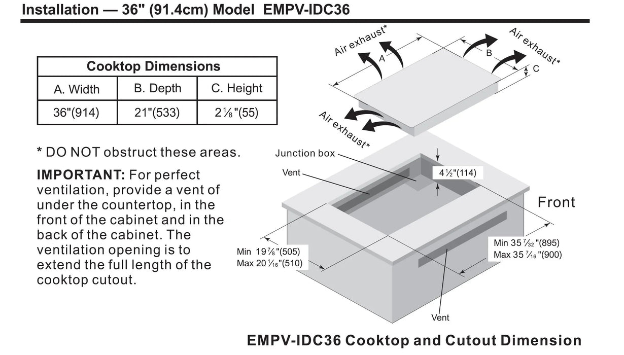 Empava 36-Inch Induction Cooktop in Black (EMPV-IDC36)