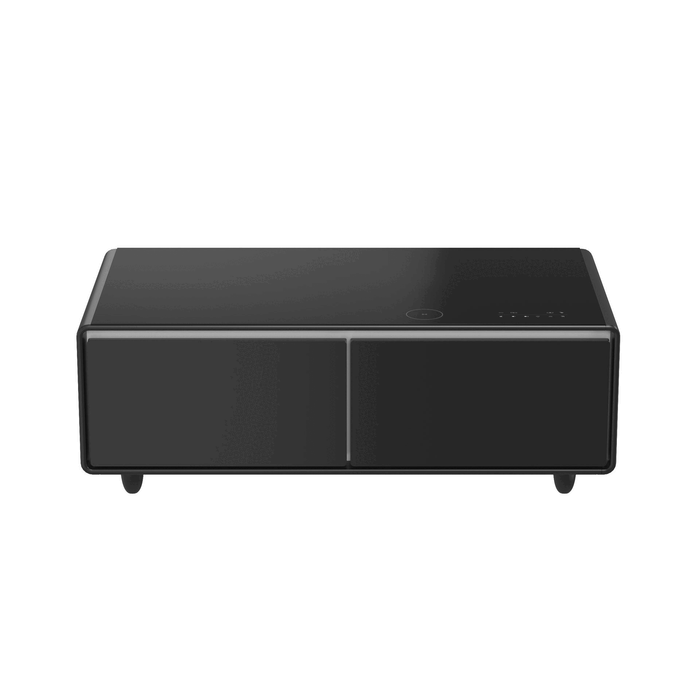 FORNO Evoluto  51" Smart Coffee Table – Dual Fridge Drawers, Bluetooth Audio, Wireless Charging, RGB Light in Black, FCTFR7006-51BLK