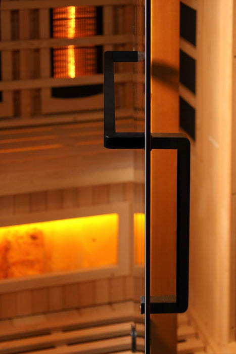 Golden Designs 2 Person FAR Infrared Dry Sauna with Himalayan Salt Bar GDI-8020-02