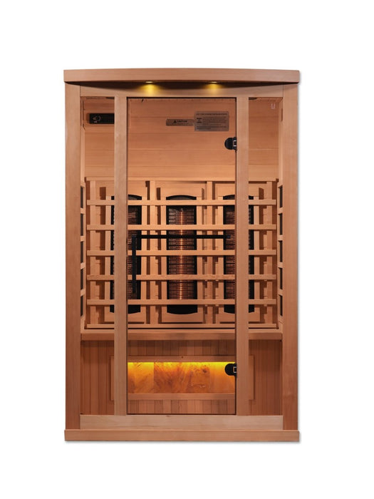 Golden Designs 2 Person FAR Infrared Dry Sauna with Himalayan Salt Bar GDI-8020-02