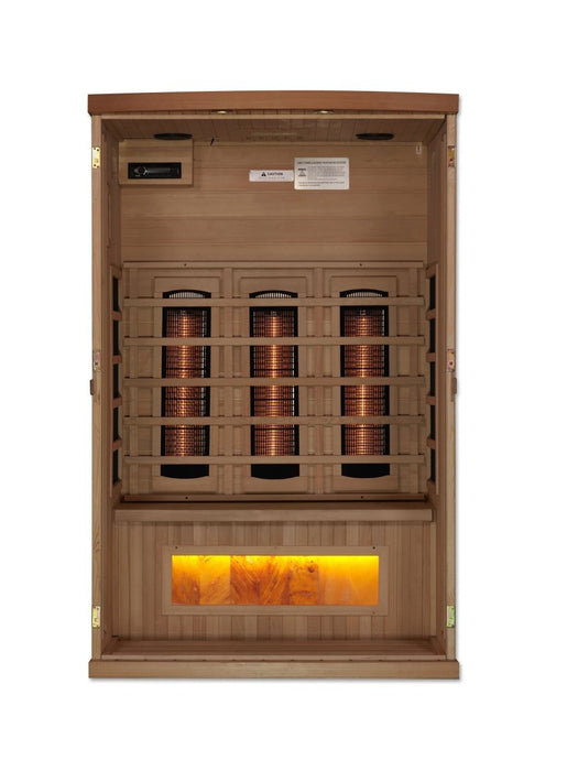 Golden Designs 2 Person FAR Infrared Dry Sauna with Himalayan Salt Bar GDI-8020-02
