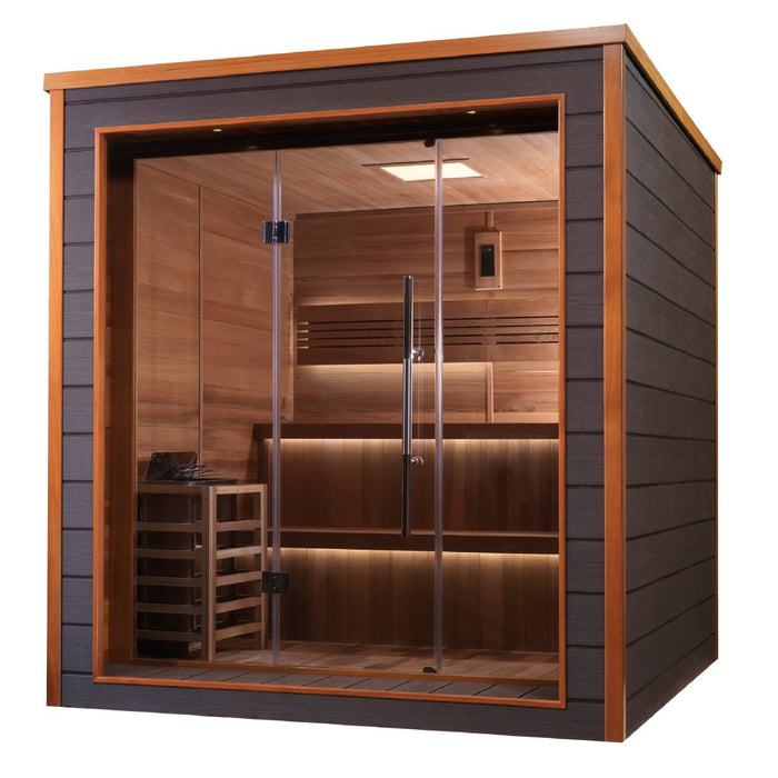 Golden Designs Bergen 6 Person Outdoor Traditional Steam Sauna GDI-8206-01
