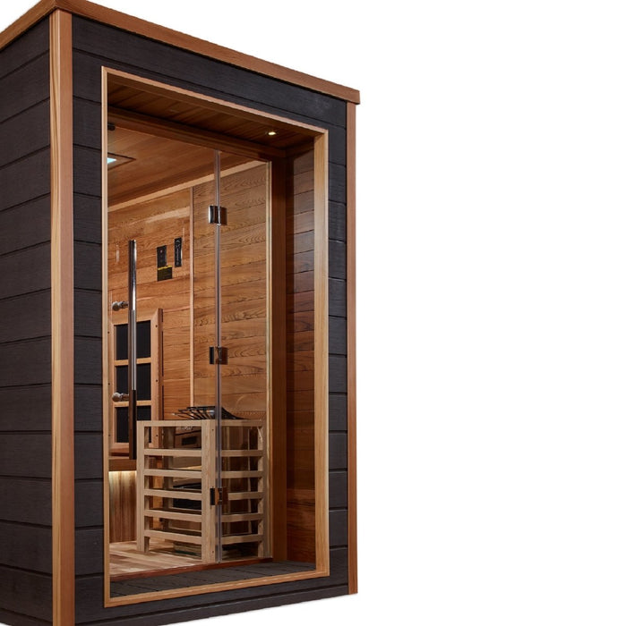 Golden Designs Karlstad 6 Person Hybrid (PureTech™ Full Spectrum IR / Traditional Stove) Outdoor Steam Sauna GDI-8226-01
