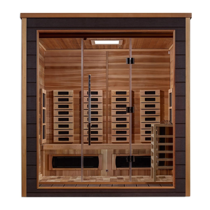 Golden Designs Visby 3 Person Hybrid (PureTech™ Full Spectrum IR or Traditional Stove) Outdoor Steam Sauna GDI-8223-01