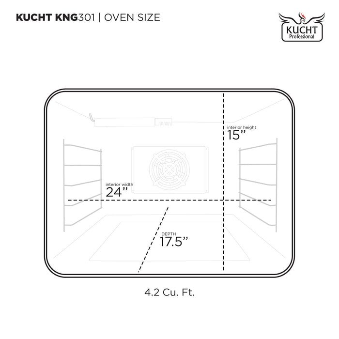 Kucht 30-Inch Pro-Style Dual Fuel Range in Stainless Steel with Black Oven Door (KDF302-K)