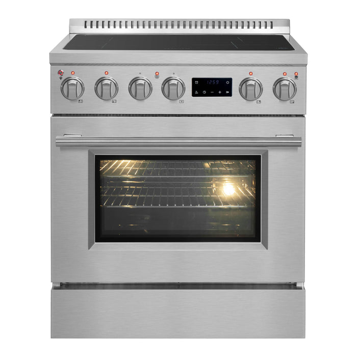 FORNO Torino 30" 4.32 cu. ft. Induction Range with True Convection, Air Fry and Sous Vide in Stainless Steel 240V, FFSIN0936-30