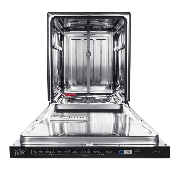Kucht 24-Inch Top Control Dishwasher in Stainless Steel with Stainless Steel Tub and Multiple Filter System (K6502D)