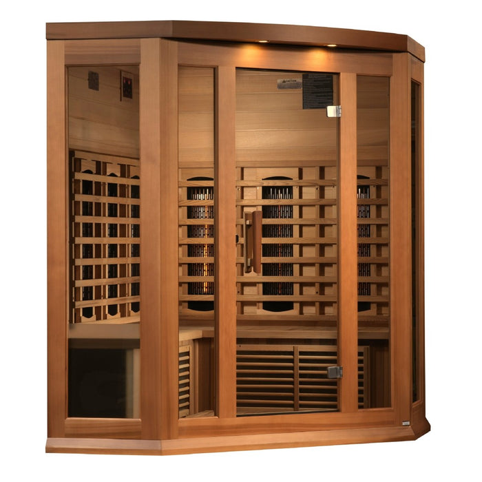 Maxxus 3 Person Corner Full Spectrum Near Zero EMF FAR Infrared Cedar Dry Sauna MX-M356-01-FS CED