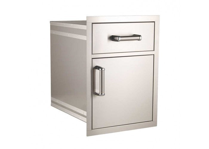 Fire Magic Grills IL660-SPR-116BA-3589-DL 116 Inch L-Shape Reclaimed Wood Island System, Silver Pine, Refrigerator with Left Hinge