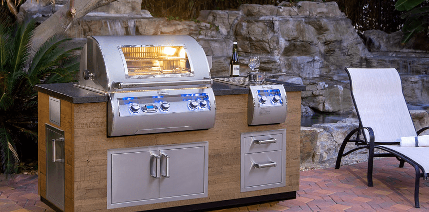 Fire Magic Grills ID660-FOD-77BA 77 / ID660-SPD-77BA Inch Reclaimed Wood Island System, French Barrel Oak / Silver Pine