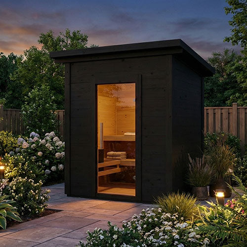 SaunaLife Model G2B — Garden Series Outdoor Home Sauna Kit, DIY, Paint Included, Up to 4 Persons